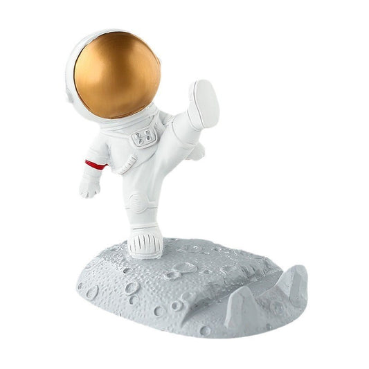 Suport pentru Telefon, Vivimall, Suport de Birou pentru Telefon, Suport Telefon pentru Copii, Model Astronaut, Model 1, 9 x 10 x 6.5 cm, Plastic, Alb - vivimall.ro