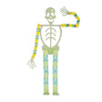 Suport telefon schelet Halloween verde, lungime 17 cm, vedere frontală, jucărie antistres adulți