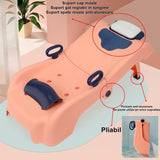 Suport Pliabil pentru Spalat Parul Vivimall, Pentru Copii, 0 - 16 ani, cu Picioare Antialunecare, Material Polipropilena, Suport Cap Reglabil, cu Manere, 82 x 40 x 28 cm, Roz pal - vivimall.ro