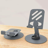 Suport rotativ pentru telefon, Flippy, Complet Metalic, Pliabil, Design Modern pentru Desktop, Multifunctional, Compatibil cu Tableta, 10.5 x 9 x 9 cm, 80 g, Gri - vivimall.ro