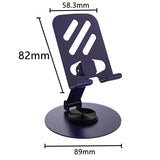 Suport rotativ pentru telefon, Flippy, Complet Metalic, Pliabil, Design Modern pentru Desktop, Multifunctional, Compatibil cu Tableta, 10.5 x 9 x 9 cm, 80 g, Mov inchis - vivimall.ro
