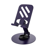 Suport rotativ pentru telefon, Flippy, Complet Metalic, Pliabil, Design Modern pentru Desktop, Multifunctional, Compatibil cu Tableta, 10.5 x 9 x 9 cm, 80 g, Mov inchis - vivimall.ro