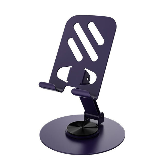 Suport rotativ pentru telefon, Flippy, Complet Metalic, Pliabil, Design Modern pentru Desktop, Multifunctional, Compatibil cu Tableta, 10.5 x 9 x 9 cm, 80 g, Mov inchis - vivimall.ro