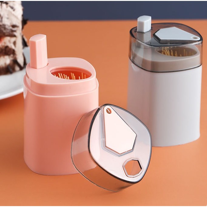 Suport scobitori automat cu buton și capac | EasyPick - vivimall.ro