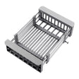 Suport Scurgere Extensibil pentru Bucatarie, Vivimall, Uscator Vase din Otel Inoxidabil, Suport Tacamuri si Pahare, Suport pentru Fructe si Legume, 29 x 22 x 9.5 cm-Gri - vivimall.ro