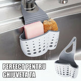 Suport Scurgere Pentru Burete Si Laveta De Vase Bucatarie, Curea Reglabila, Plastic Flexibil, 15X 5X 21Cm - vivimall.ro