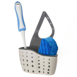 Suport Scurgere Pentru Burete Si Laveta De Vase Bucatarie, Bej, Curea Reglabila, Plastic Flexibil, 15X 5X 20Cm - vivimall.ro