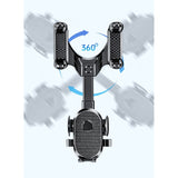 Suport Telefon Auto, Vivimall, Pentru Oglinda Retrovizoare, din ABS, Reglabil 360°, Negru - vivimall.ro