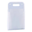Suport vertical portabil pentru hârtii A4 din PP alb, cu mâner integrat, dimensiuni 37x24.3 cm, vedere frontală