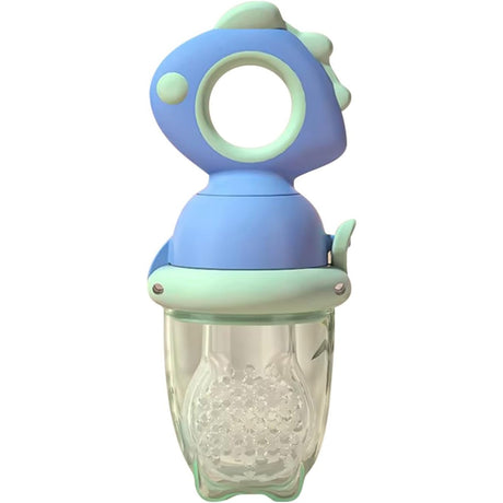 Suzeta pentru Fructe, Vivimall, pentru Bebelusi, din Silicon Alimentar, +4 Luni, 2 mm Grosime Gauri Tetina, 12.4 x 5.1 x 4.7 cm, Albastru - vivimall.ro