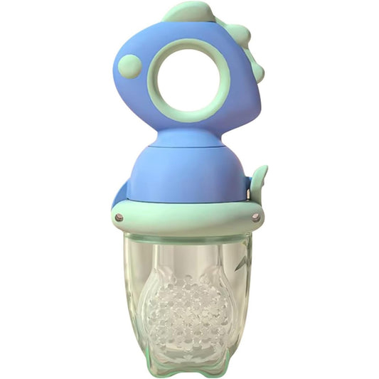 Suzeta pentru Fructe, Vivimall, pentru Bebelusi, din Silicon Alimentar, +4 Luni, 2 mm Grosime Gauri Tetina, 12.4 x 5.1 x 4.7 cm, Albastru - vivimall.ro