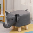 Taburet pentru Copii, Vivimall, Scaun Tip Taburet, Model Elefant, din Lemn Masiv, Scaun pentru Copii, 30 x 25 x 25 cm, Gri inchis - vivimall.ro