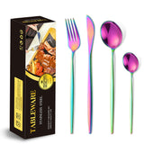 Tacamuri Portugheze, Vivimall, Set din 24 de Piese din Otel Inoxidabil, 6 Cutie, 6 Furculite, 6 Linguri de Masa, 6 Linguri pentru Ceai, Fade Multicolor - vivimall.ro