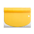 Taietor aluat 15 x 10.5 cm Vivimall, 2 in 1, lama otel inoxidabil, maner din ABS, gradat, paleta plastic, galben - vivimall.ro