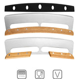 Taietor Feliator de Pizza, Vivimall, din Otel Inoxidabil, cu Capac, Maner din Doua Bucatie, din Lemn, Antialunecare, Lama Neteda si Ascutita, 34x10 cm, Maro - vivimall.ro