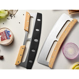 Taietor Feliator de Pizza, Vivimall, din Otel Inoxidabil, cu Capac, Maner din Doua Bucatie, din Lemn, Antialunecare, Lama Neteda si Ascutita, 34x10 cm, Maro - vivimall.ro