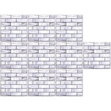 10 x Placi Tapet Autocolant 3D cu Imitatie de Marmura Dreptunghiulara, pentru Perete Bucatarie Sufragerie, Usor de Curatat, Rezistent la Apa, Autoadeziv, 30x30 cm, Gri - vivimall.ro