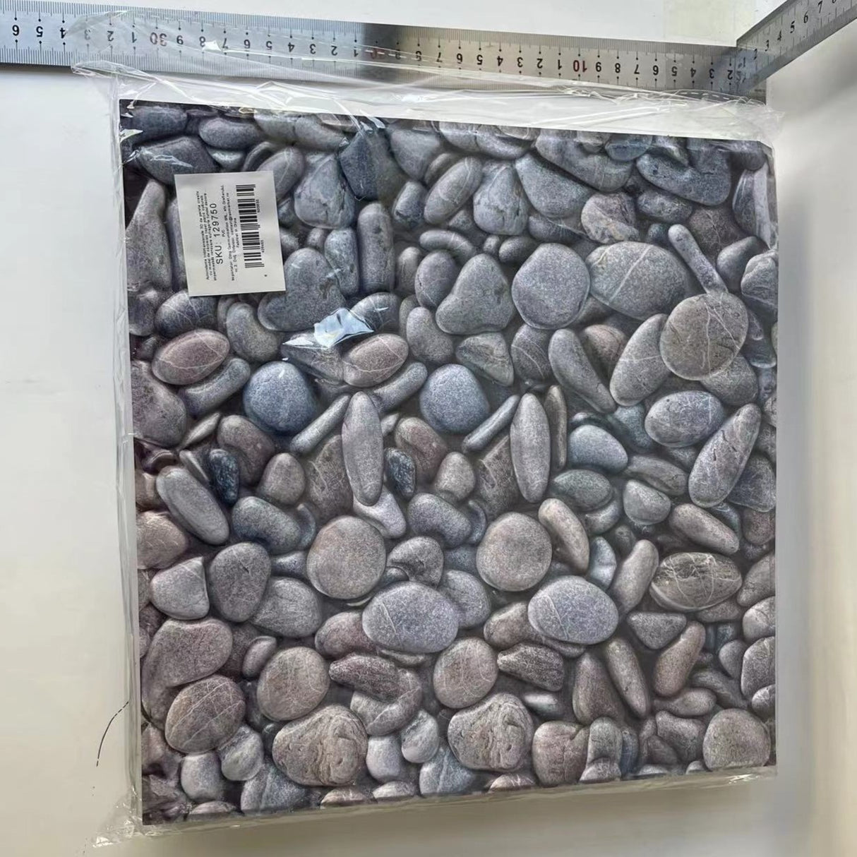 Set 10 x Placi Tapet Autocolant 3D cu Imitatie de Pietre Mici, pentru Perete Bucatarie Sufragerie, Usor de Curatat, Rezistent la Apa, Autoadeziv, 30x30 cm, Gri - vivimall.ro