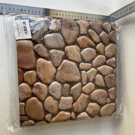 10 x Placi Tapet Autocolant 3D cu Imitatie de Pietre, pentru Perete Bucatarie Sufragerie, Usor de Curatat, Rezistent la Apa, Autoadeziv, 30x30 cm, Maro - vivimall.ro