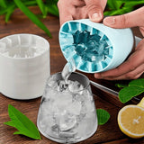 Tava de Gheata din Silicon cu Capac, Vivimall, Forma de Gheata pentru Racirea Bauturilor, in Forma de Frapiera, Silicon fara BPA, Cuburi de Gheata, 9x8.5x8 cm, Albastru - vivimall.ro