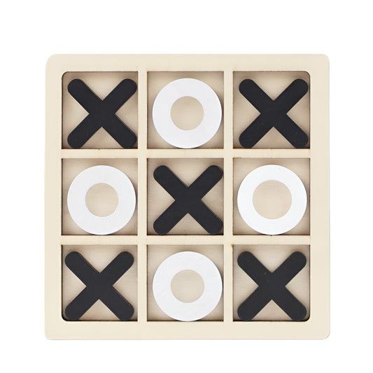 Jucarie Montessori Tic Tac Toe, Vivimall, Educativa, Interactiva, din lemn, X si O, 9 Piese, 14.3x14.3 cm, Negru Alb - vivimall.ro