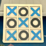 Jucarie Montessori Tic Tac Toe, Vivimall, Educativa, Interactiva, din lemn, X si O, 9 Piese, 14.3x14.3 cm, Albastru Negru - vivimall.ro