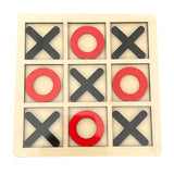 Jucarie Montessori Tic Tac Toe, Vivimall, Educativa, Interactiva, din lemn, X si O, 9 Piese, 14.3x14.3 cm, Negru Rosu - vivimall.ro