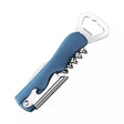 Tirbuson de Sticle 4 in 1, Vivimall, Desfacator de Sticle Multifunctional, din Inox cu Maner Anti Alunecare, 13.5 x 4 cm Albastru - vivimall.ro