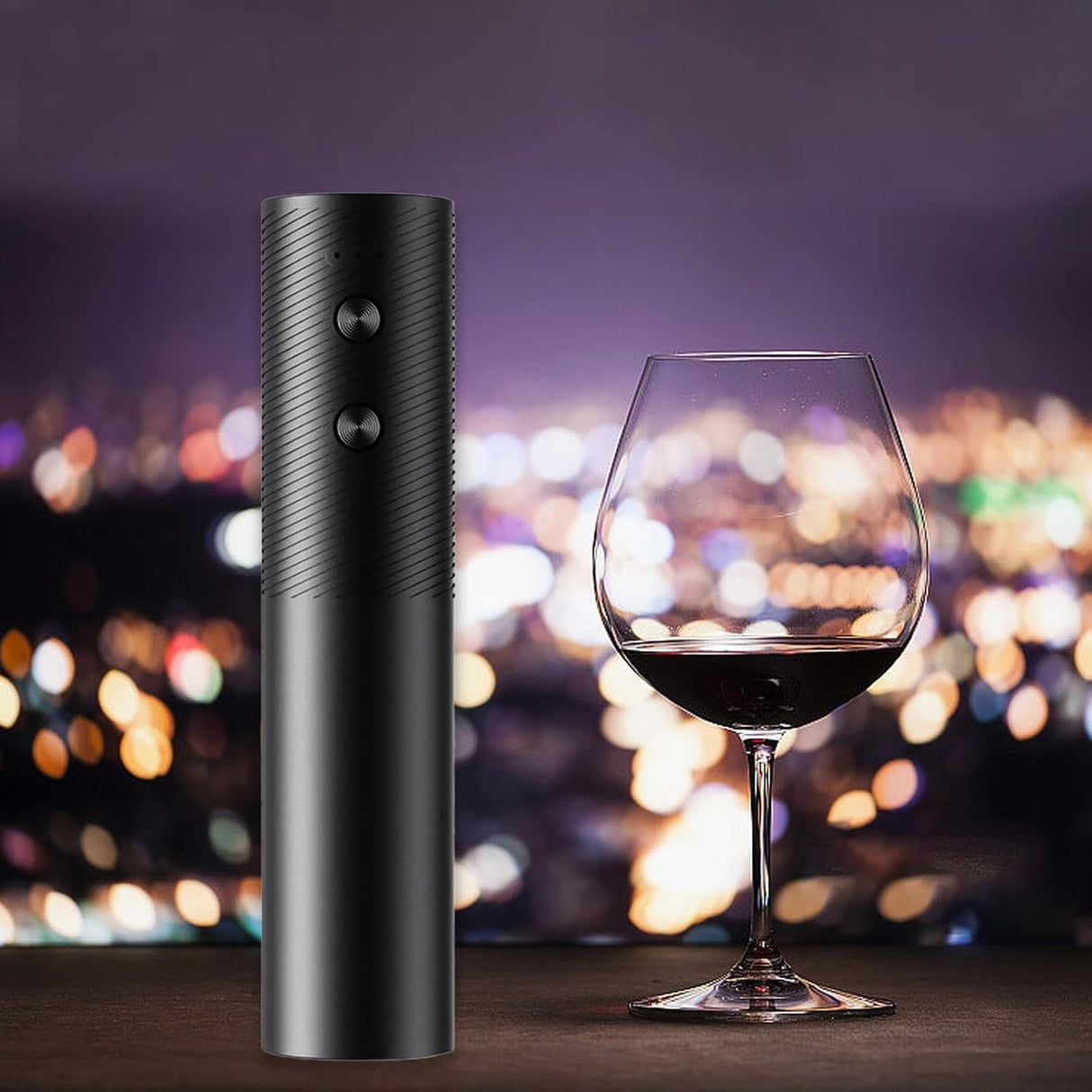 Tirbuson Electric, Vivimall, Deschizator Sticle de Vin, Incarcare USB, 20 x 4.6 cm, Negru - vivimall.ro