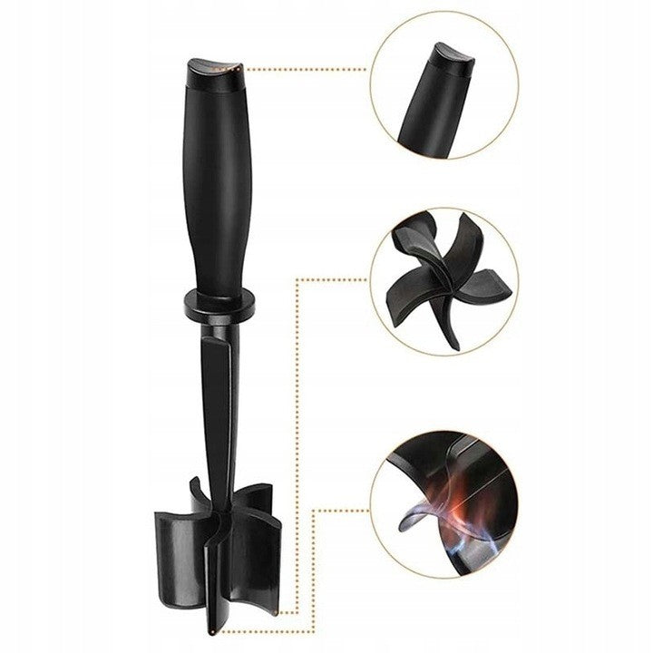 Tocator de Carne Manual, Vivimall, cu Lama pentru Tocarea si Amestecarea Carnii, 28x6cm, cu 5 Lame Curbate, Rezistent la Caldura, Multifunctional, Plastic Rezistent, Negru - vivimall.ro