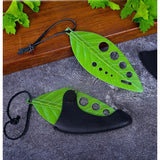 Tocator manual pentru ierburi Vivimall, instrument de curatat frunze, tocator, margini ascutie, 9 gauri de diferite dimensiuni, multifunctional, material otel inoxidabil, rezistent la rugina, 14 x 5.5 cm, verde - vivimall.ro