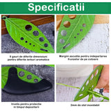 Tocator manual pentru ierburi Vivimall, instrument de curatat frunze, tocator, margini ascutie, 9 gauri de diferite dimensiuni, multifunctional, material otel inoxidabil, rezistent la rugina, 14 x 5.5 cm, verde - vivimall.ro