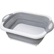 Tocator Multifunctional, Vivimall, 2 in 1, cu Cos pentru Spalat si Scurgere Alimente, 480 g, Pliabila, Gri - vivimall.ro