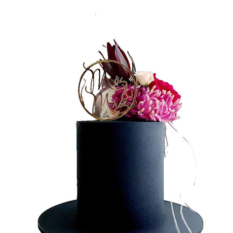 Topper Tort, Vivimall, Model 2 Mr&Mrs, din Plastic, Auriu - vivimall.ro