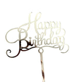 Decoratiune Topper Pentru Tort, Model Happy Birthday, Tematica Aniversare, 10 Cm,