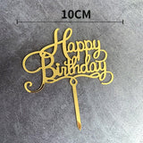 Decoratiune Topper Pentru Tort, Model Happy Birthday, Tematica Aniversare, 10 Cm,