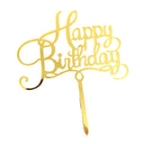Decoratiune Topper Pentru Tort, Model Happy Birthday, Tematica Aniversare, 10 Cm,