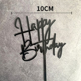 Decoratiune Topper Pentru Tort, Model Happy Birthday, Tematica Aniversare, 10 Cm,