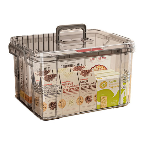 Cutie De Depozitare, Vivimall, Tip Valiza, pentru Alimente, Jucarii, Accesorii, Transparent-Gri, Marime S, 24x17x13.5 cm - vivimall.ro