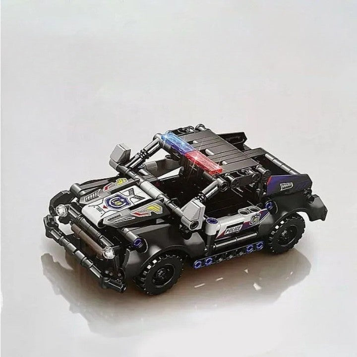 Set de Constructie Masina de Politie 4x4, Vivimall, 28x21cm, 243 de Piese, 6 ani, Negru - vivimall.ro