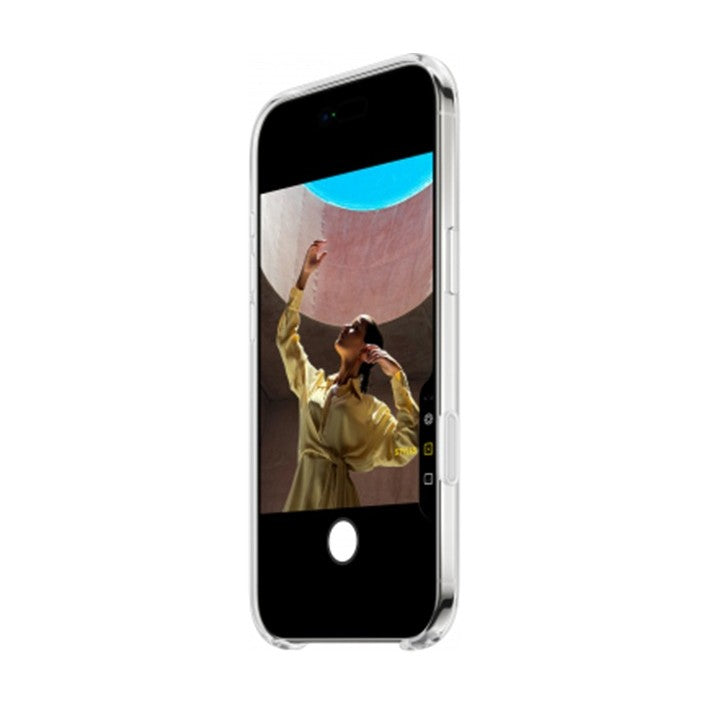 Detaliu colțuri ranforsate husă transparentă iPhone 17 Air antisoc, protecție 360°, silicon TPU