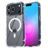 Husă iPhone 17 Pro transparentă din silicon și TPU, compatibilă MagSafe, vedere frontală, model Vivimall