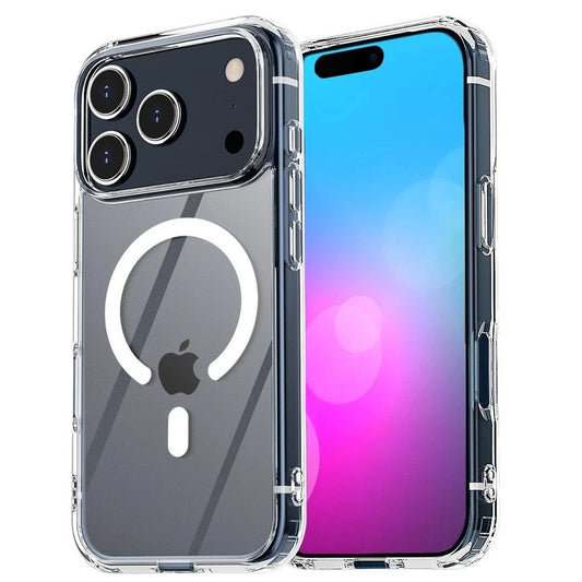 Husa Telefon, Vivimall, Compatibila Apple iPhone 17 Pro, MagSafe, Antisoc, din Silicon + TPU, Transparent - vivimall.ro