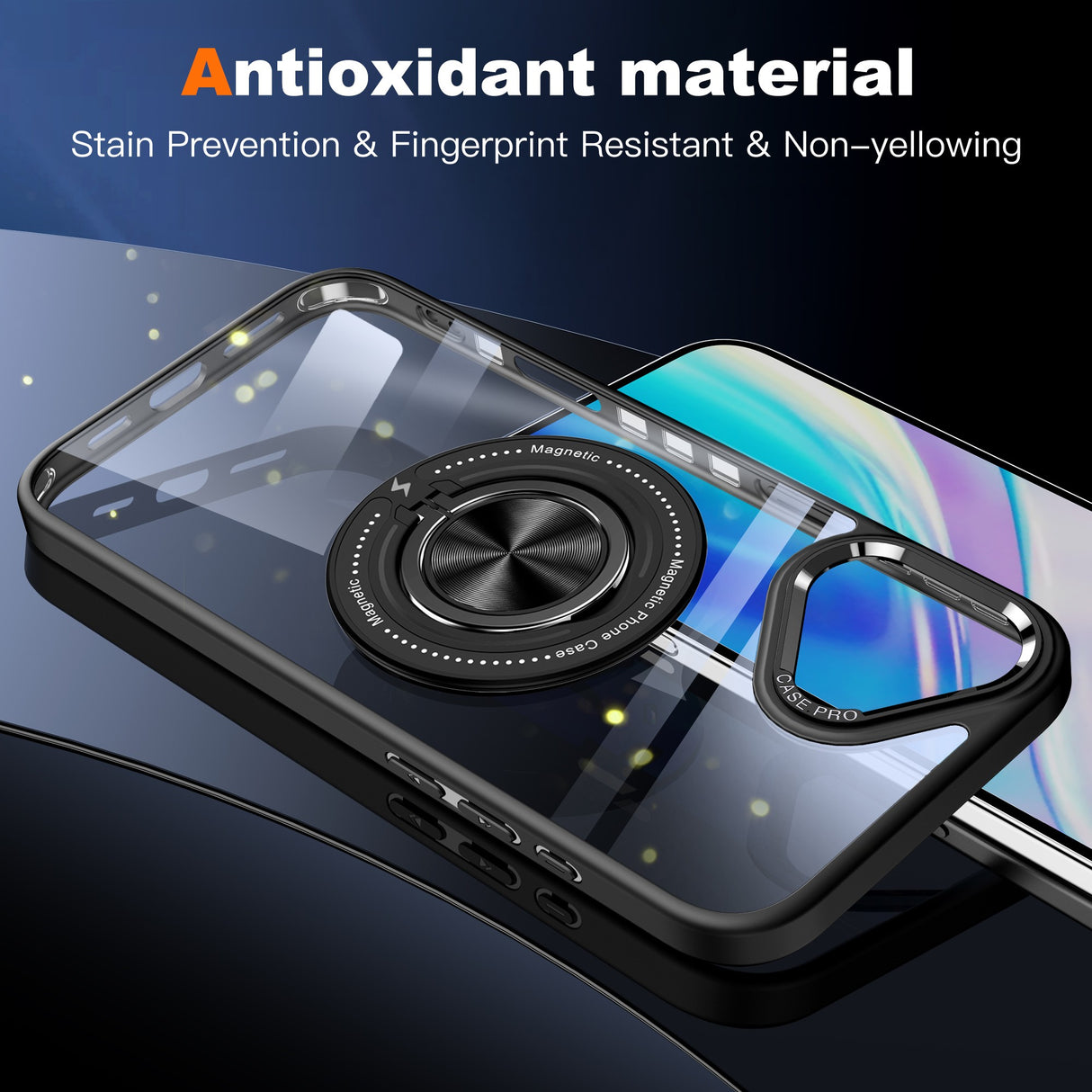 Husă iPhone 16 cu inel magnetic, lifestyle, utilizare cu o singură mână, suport integrat