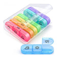 Cutie Depozitare Medicamente, Vivimall, 7 Zile, 21 Compartimente, Cutie Suport, Recipiente Detasabile, Portabila, Compartimente Negre, Cutie Transparenta, 15.6x12 cm - vivimall.ro