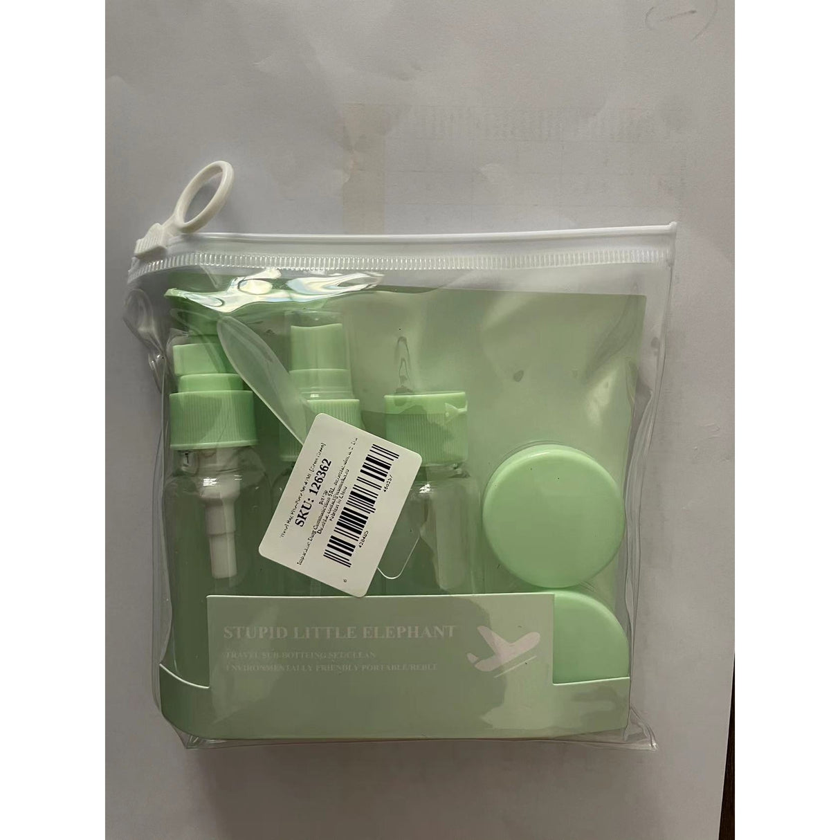 Set Recipiente pentru Cosmetice, Vivimall, 5 Piese, cu Gentuta, pentru Calatorii, Reutilizabile, Verde, Material Plastic, 40 ml, 10g - vivimall.ro
