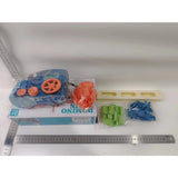 Trenulet educational de jucarie Vivimall, pe baterii, cu 60 piese de domino, 3-7 ani, Multicolor, 26.5 cm x 8 cm x 14 cm - vivimall.ro