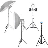 Trepied, Flippy, 210 cm, Metalic, Extensibil, 5 x 5 x 71 cm, Negru - vivimall.ro