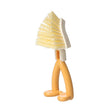 Perie multifuncțională pliabilă triunghiulară portocalie din PP, 15×3.5×5.8 cm, vedere frontală