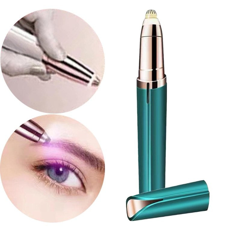 Trimmer Facial, Vivimall, pentru Sprancene, Incarcare USB, 1.5 x 13 cm, din ABS, Verde - vivimall.ro